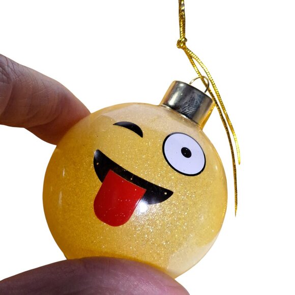 12 Piece Glass Emoji Christmas Balls Ornaments Pendant for Christmas Tree - Picture 15 of 15